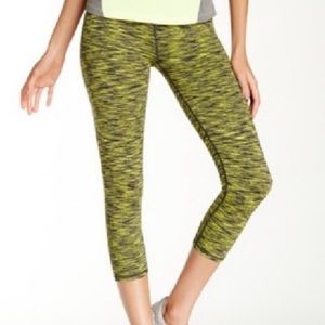 Fabletics Black and Yellow Crop Leggings